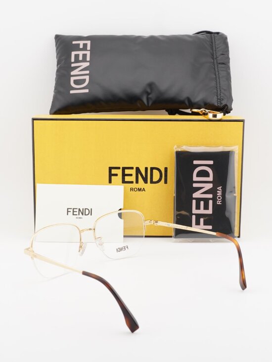 Fendi FE50106F 030 Square Eyeglasses 54mm - Gold main image 9